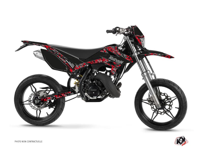 kit graphique 50cc predator beta rr 50 motard noir rouge | Beta | Kutvek