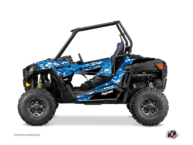 kit graphique ssv polaris rzr 900 predator bleu