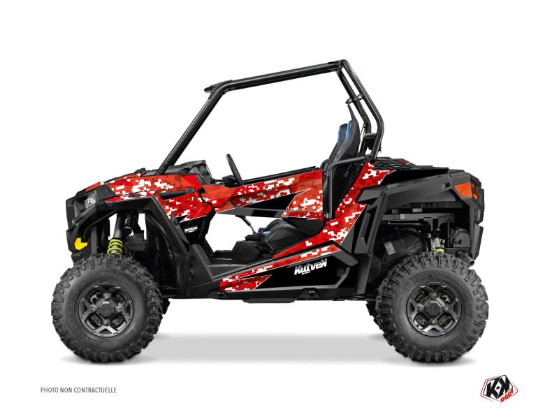 kit graphique ssv polaris rzr 900 predator rouge