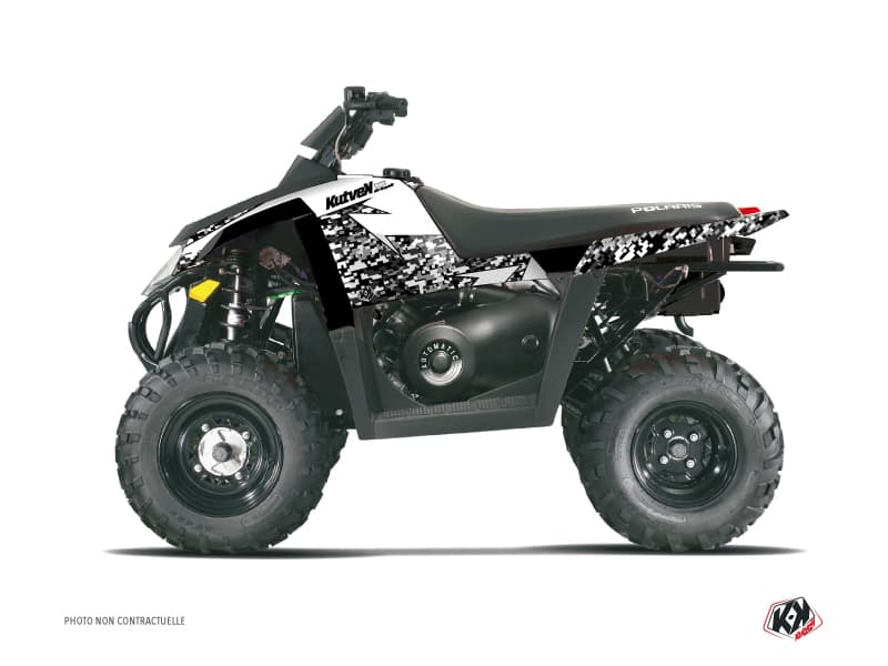 kit graphique quad polaris scrambler 500 predator blanc