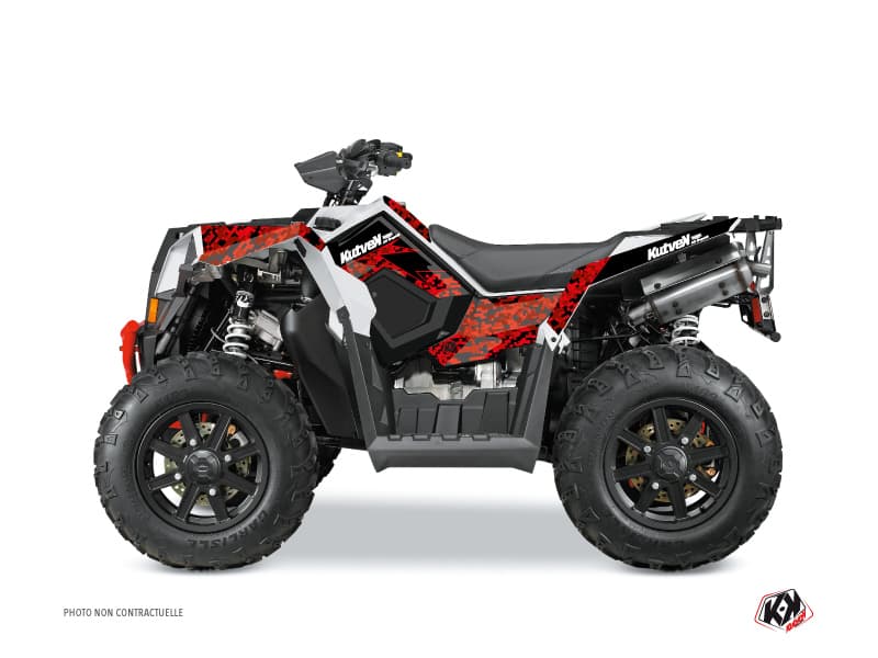 Kit graphique Quad Predator Polaris Scrambler 850-1000 XP Rouge Noir | Polaris | Kutvek