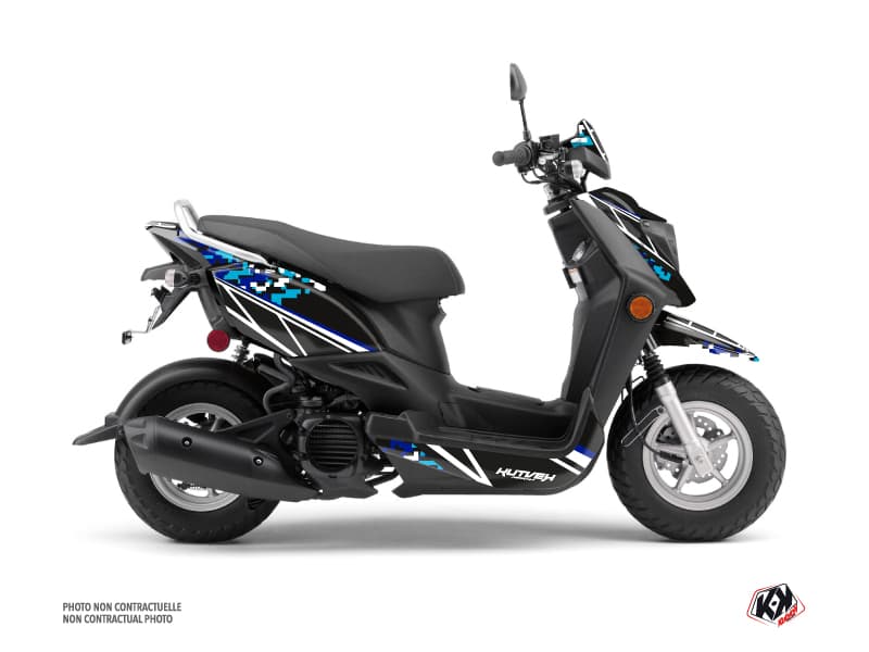 kit graphique scouter yamaha zuma 50 fx predator noir-bleu