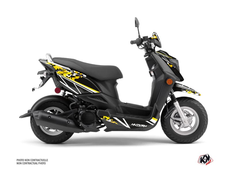 kit graphique scouter yamaha zuma 50 fx predator noir-jaune