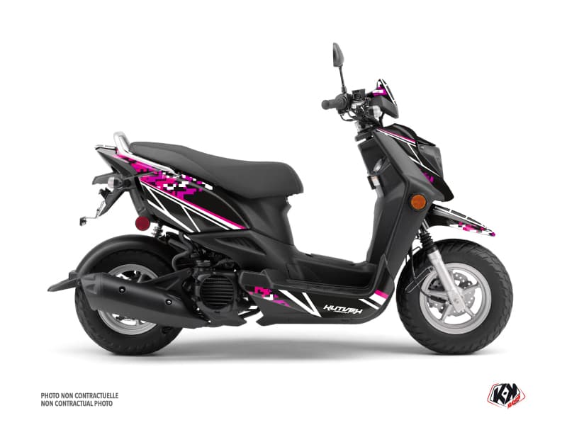 kit graphique scouter yamaha zuma 50 fx predator noir-rose