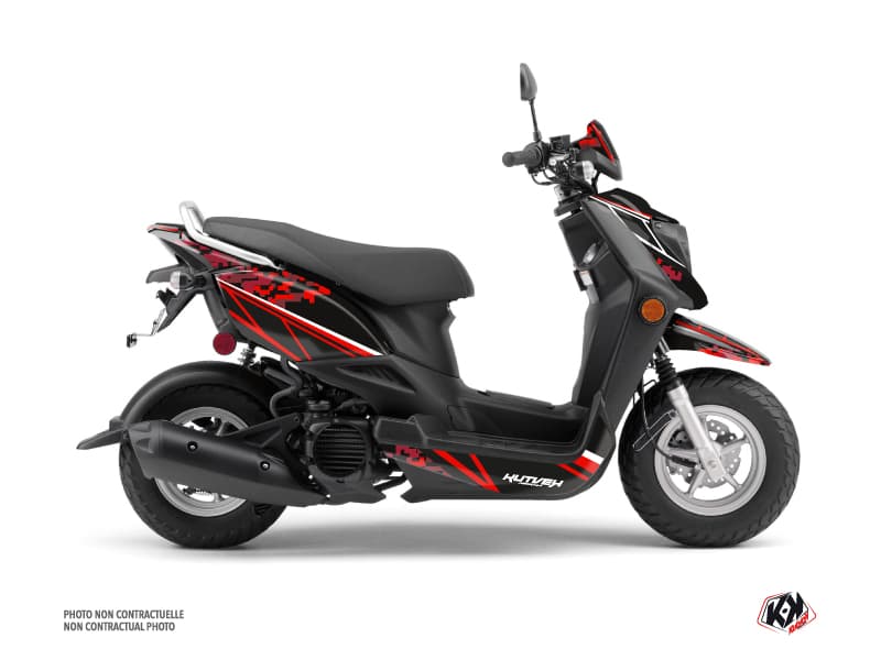 kit graphique scooter predator yamaha zuma 50fx noir rouge