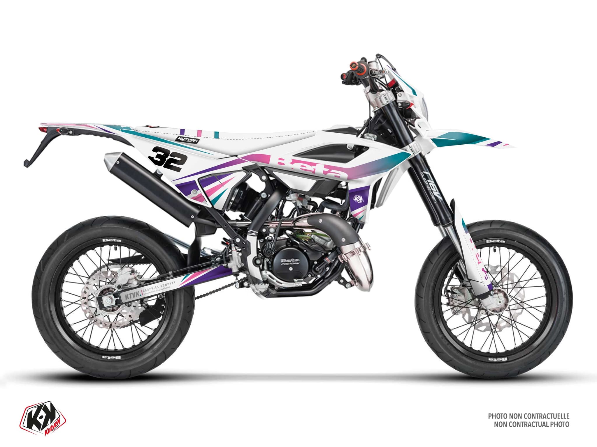 50CC BETA RR 50 MOTARD PRISMA White graphic kit