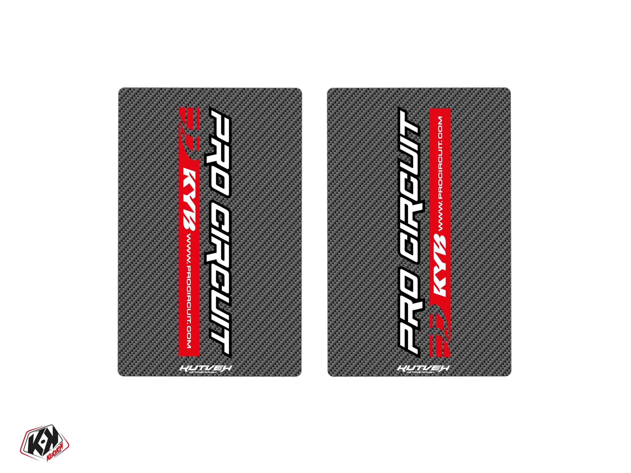 autocollants de fourche motocross pro circuit v1 carbone - 250x160mm | Stickers de fourche | Kutvek