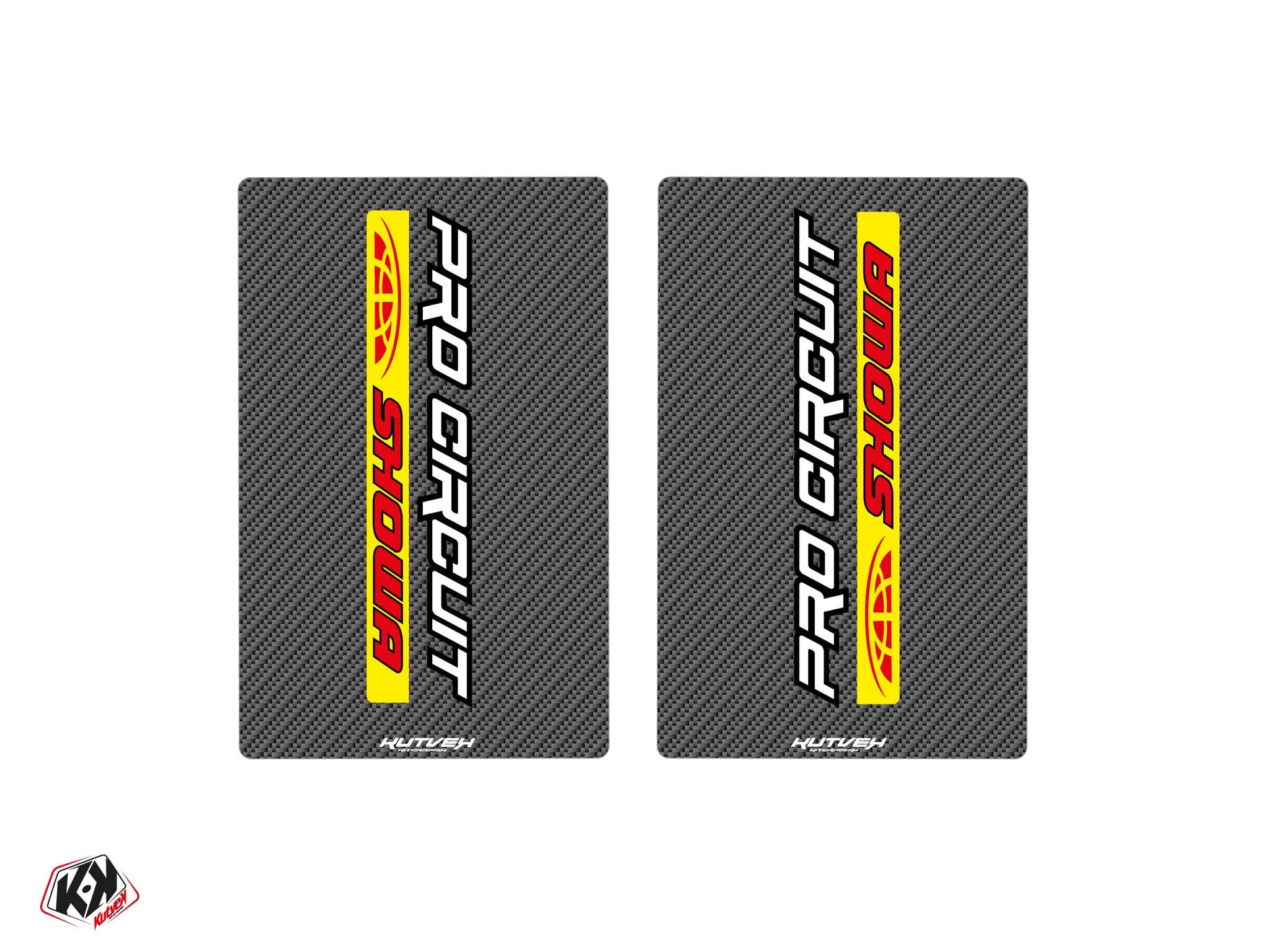 autocollants de fourche motocross pro circuit v2 carbone - 250x160mm | Stickers de fourche | Kutvek