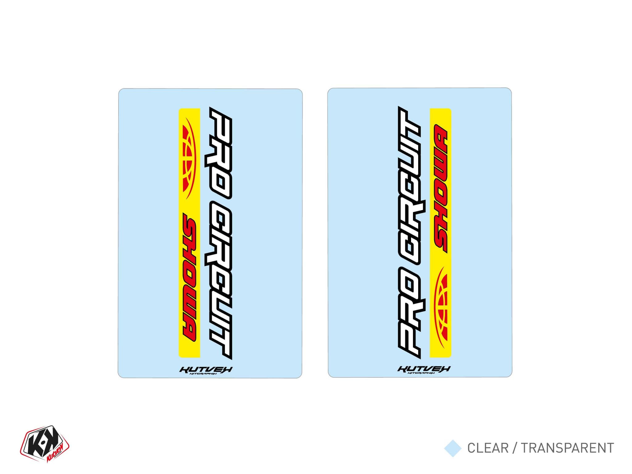 Pro Circuit V2 Transparent Dirt Bike Fork Stickers - 250X160MM | Stickers de fourche | Kutvek