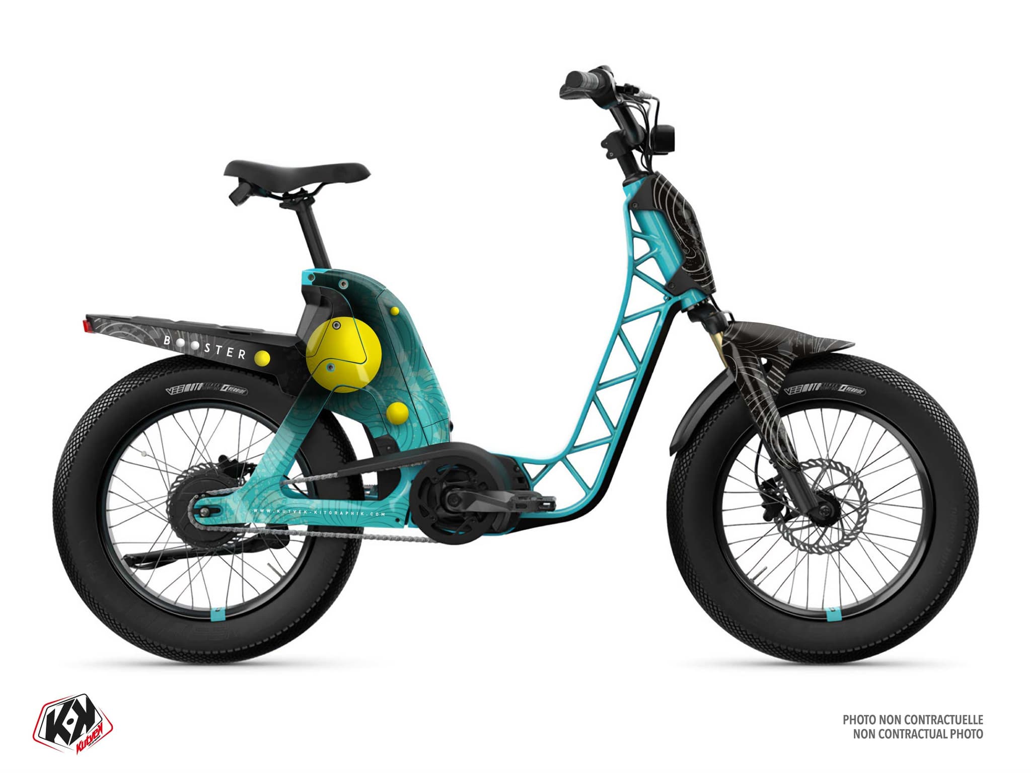 kit graphique quantum cyan-jaune scooter yamaha booster easy