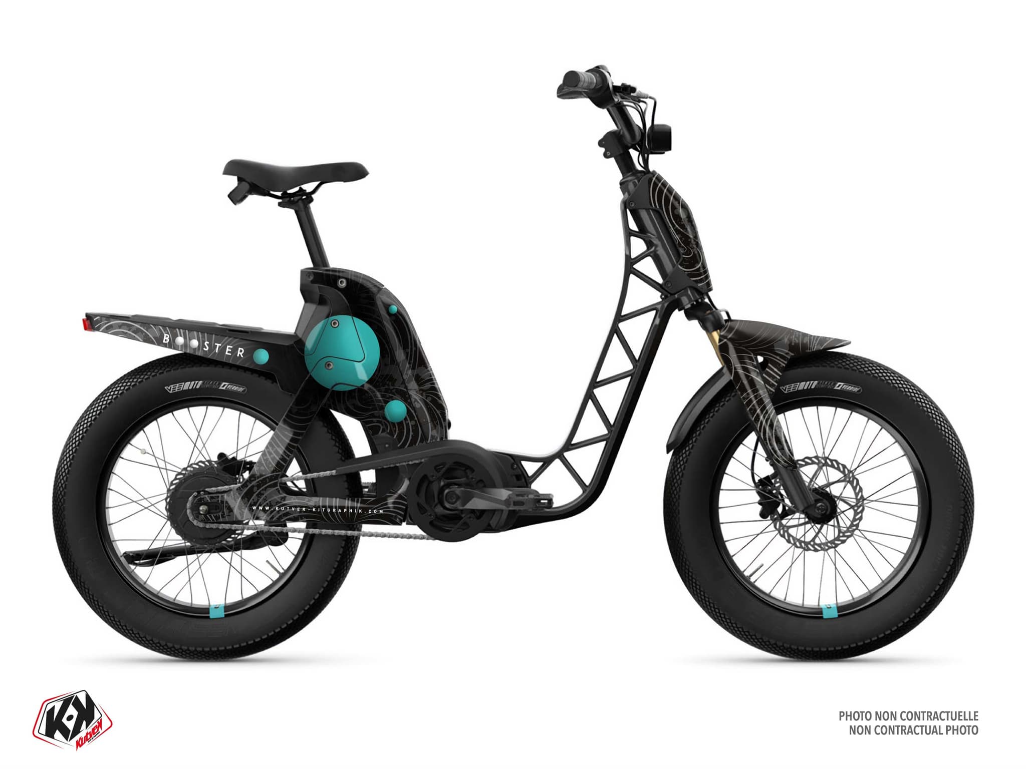 Kit graphique Scooter YAMAHA BOOSTER Easy QUANTUM NOIR-CYAN