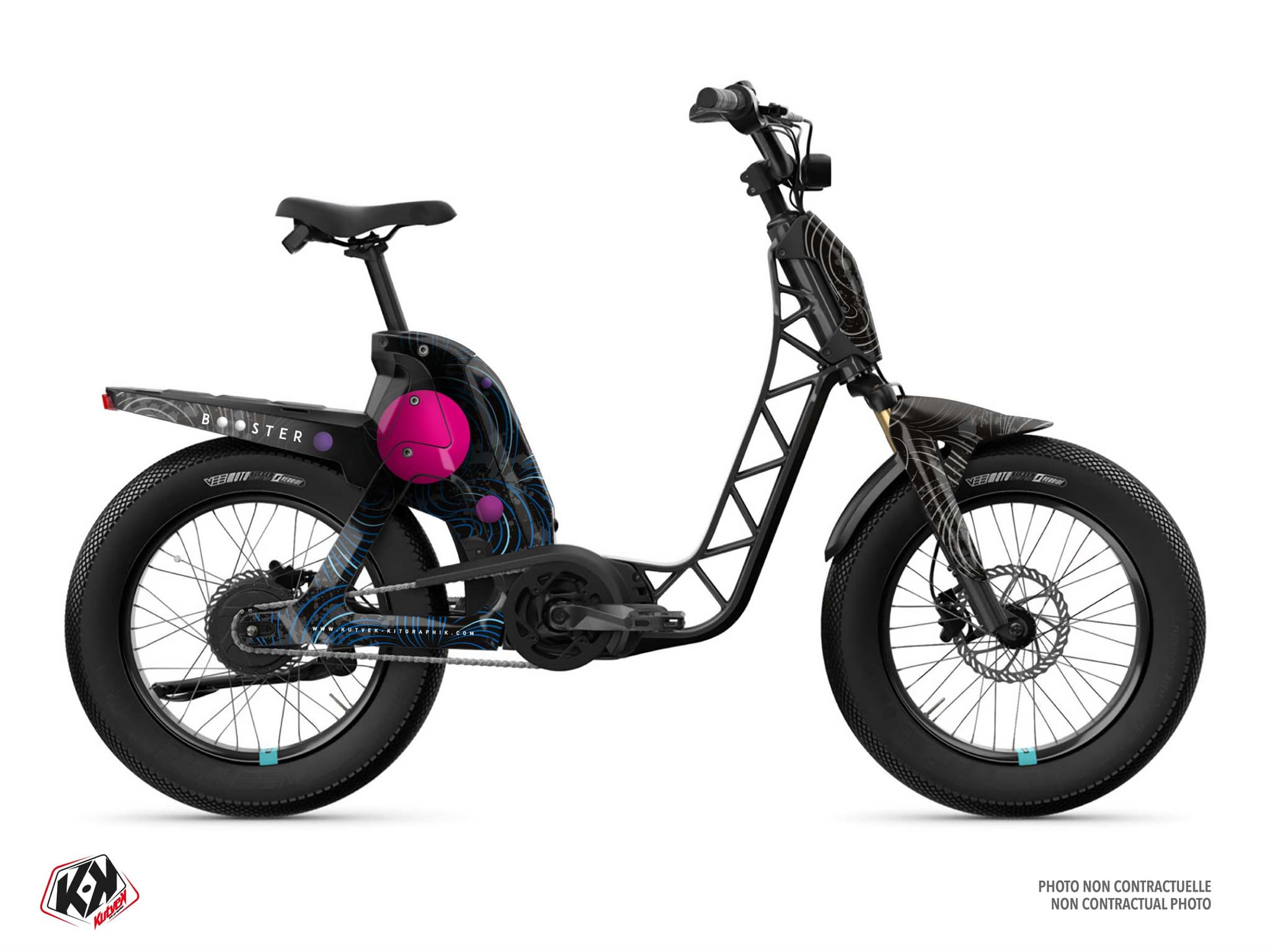 Kit graphique Scooter YAMAHA BOOSTER Easy QUANTUM Noir-Rose