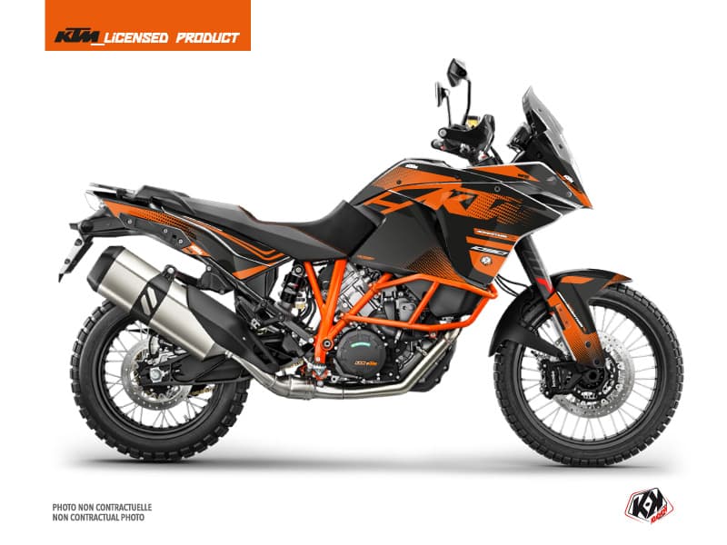 kit graphique moto ktm adventure 1090 r raster noir-orange