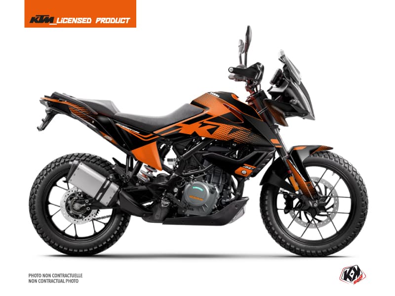 kit graphique moto ktm adventure 390 raster noir-orange