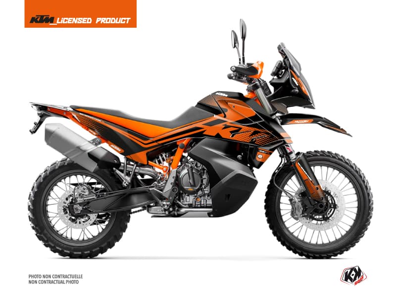 Kit Graphique Moto Raster KTM 890 Adventure R Noir Orange