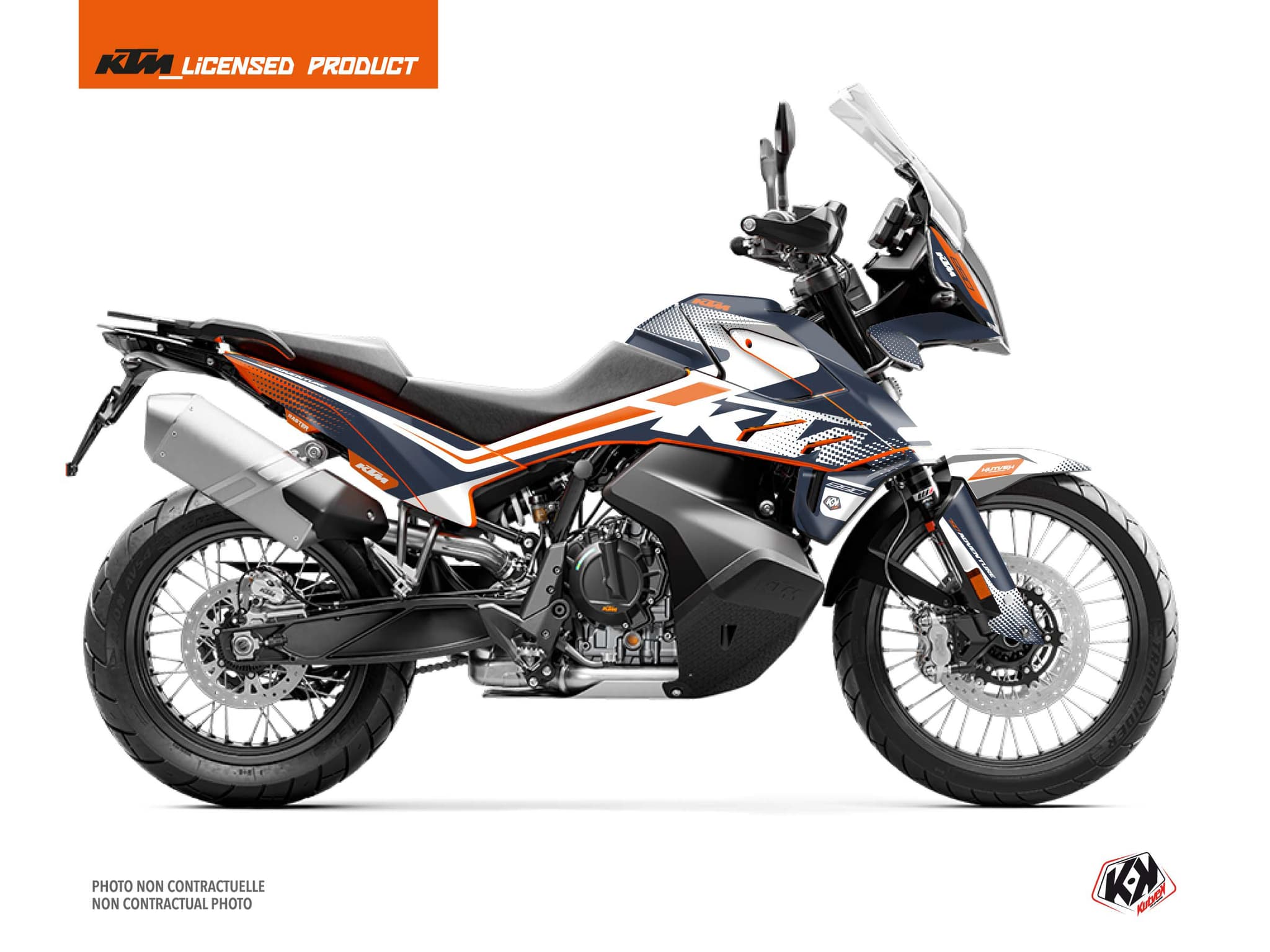 kit graphique moto ktm adventure 890 raster bleu-orange