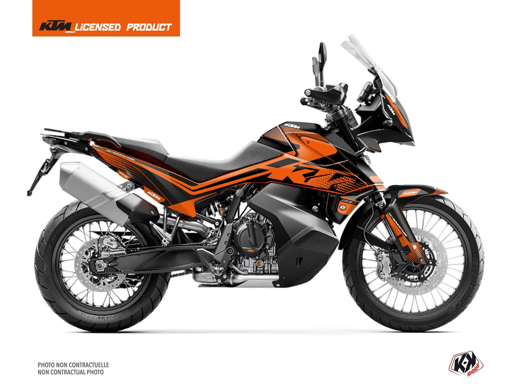 kit graphique moto ktm adventure 890 raster noir-orange