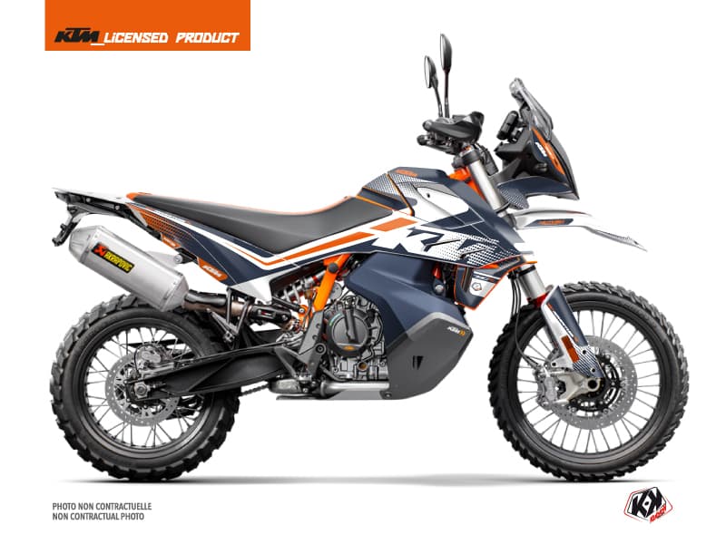 kit graphique moto ktm adventure 890 r raster bleu-orange