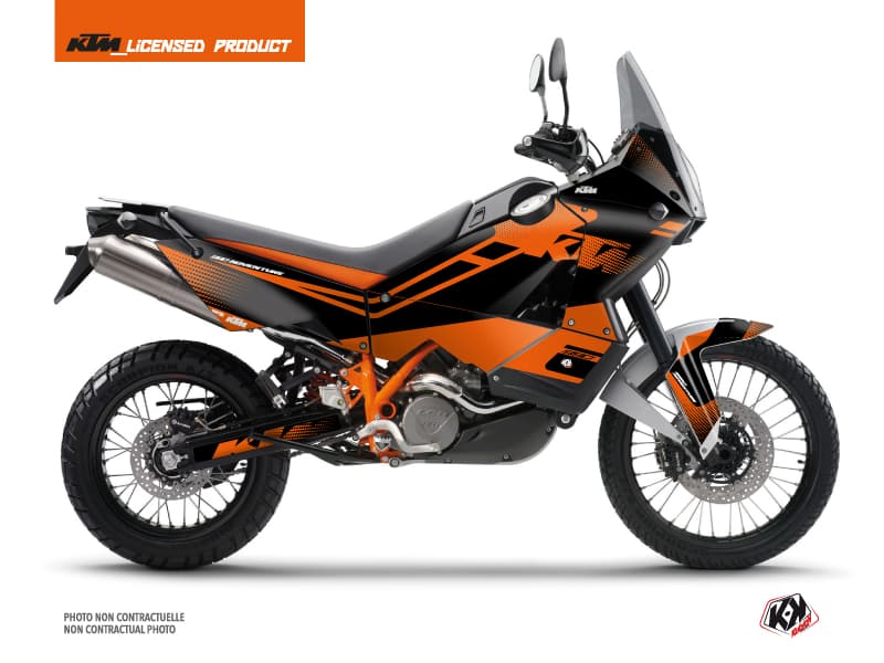 kit graphique moto ktm adventure 990 raster noir-orange