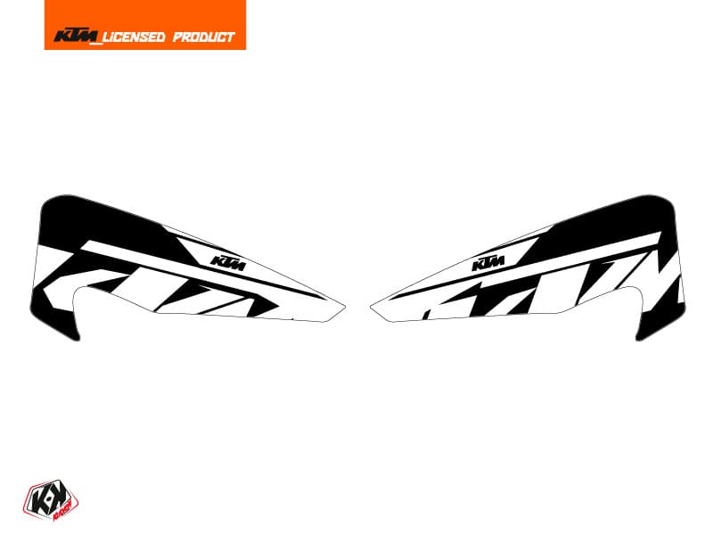 kit graphique stickers de protège-mains reflex motocross ktm exc-excf blanc