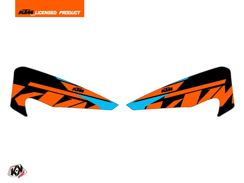 kit graphique stickers de protège-mains reflex motocross ktm exc-excf orange
