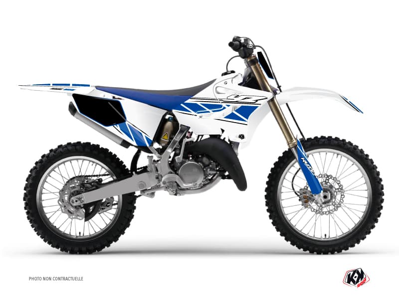 kit graphique motocross yamaha yz 125 replica blanc-bleu | 125 YZ | Kutvek