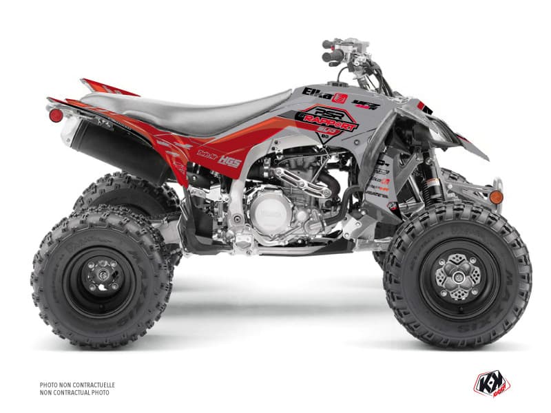 kit graphique quad yamaha yfz 450 r replica by rapport k20 gris-rouge