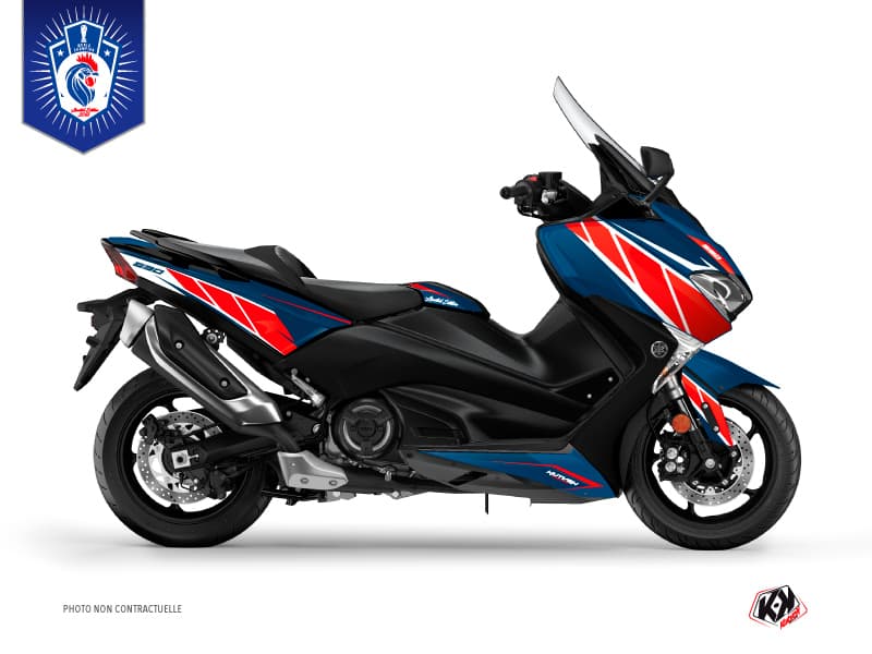 deko-set maxi-scooter yamaha tmax 530 replica france 2018 blau-weiß-rot