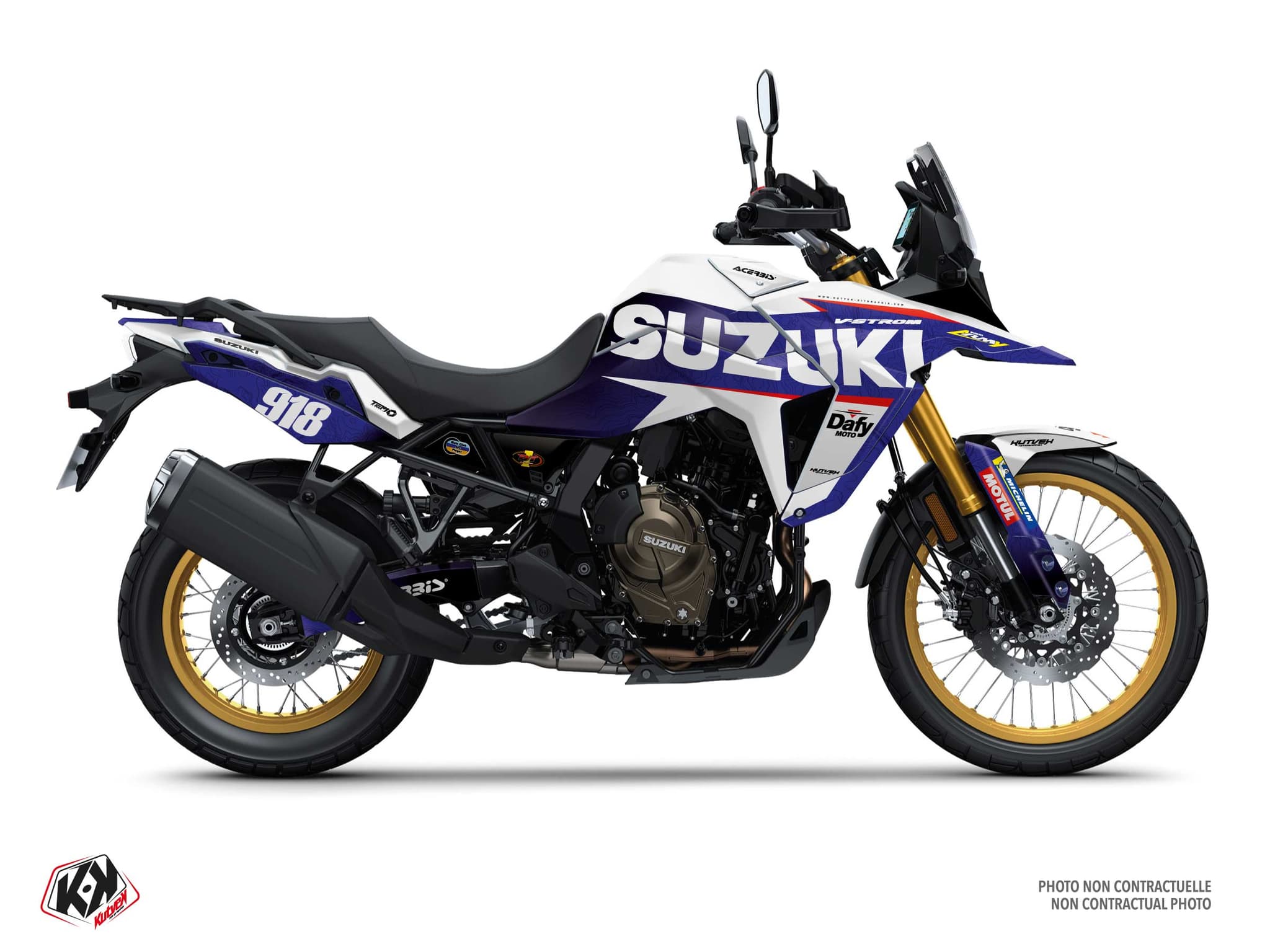 Kit graphique Moto SUZUKI V-STROM 800 DE REPLICA CHAPELIERE SABLE Blanc