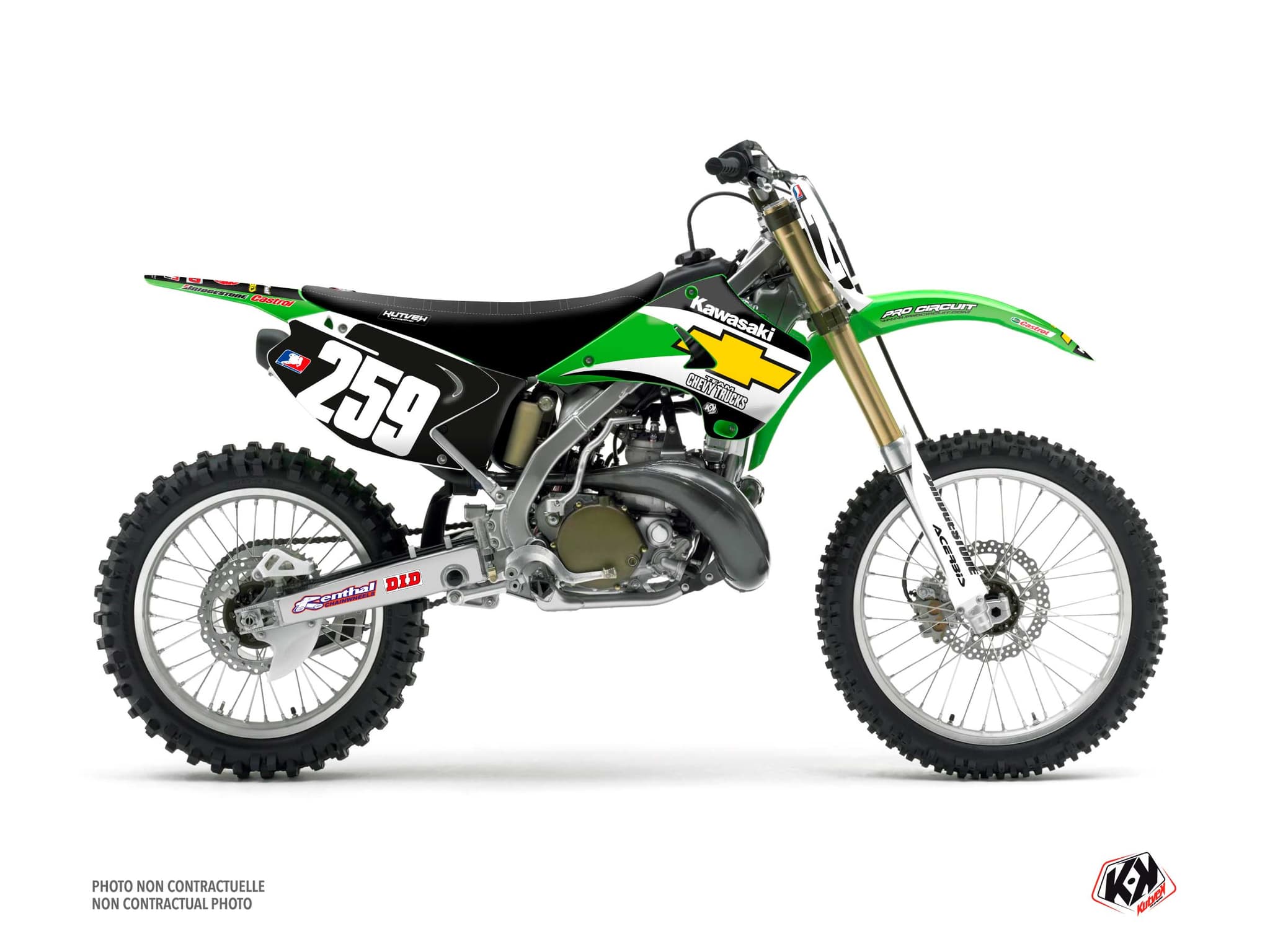 Chevy JS Replica Graphic Kit Dirt Bike Kawasaki KX 125