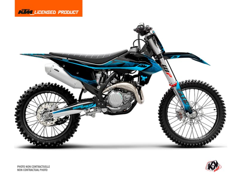 kit graphique motocross ktm xc 300 replica thomas corsi 2020 noir-bleu