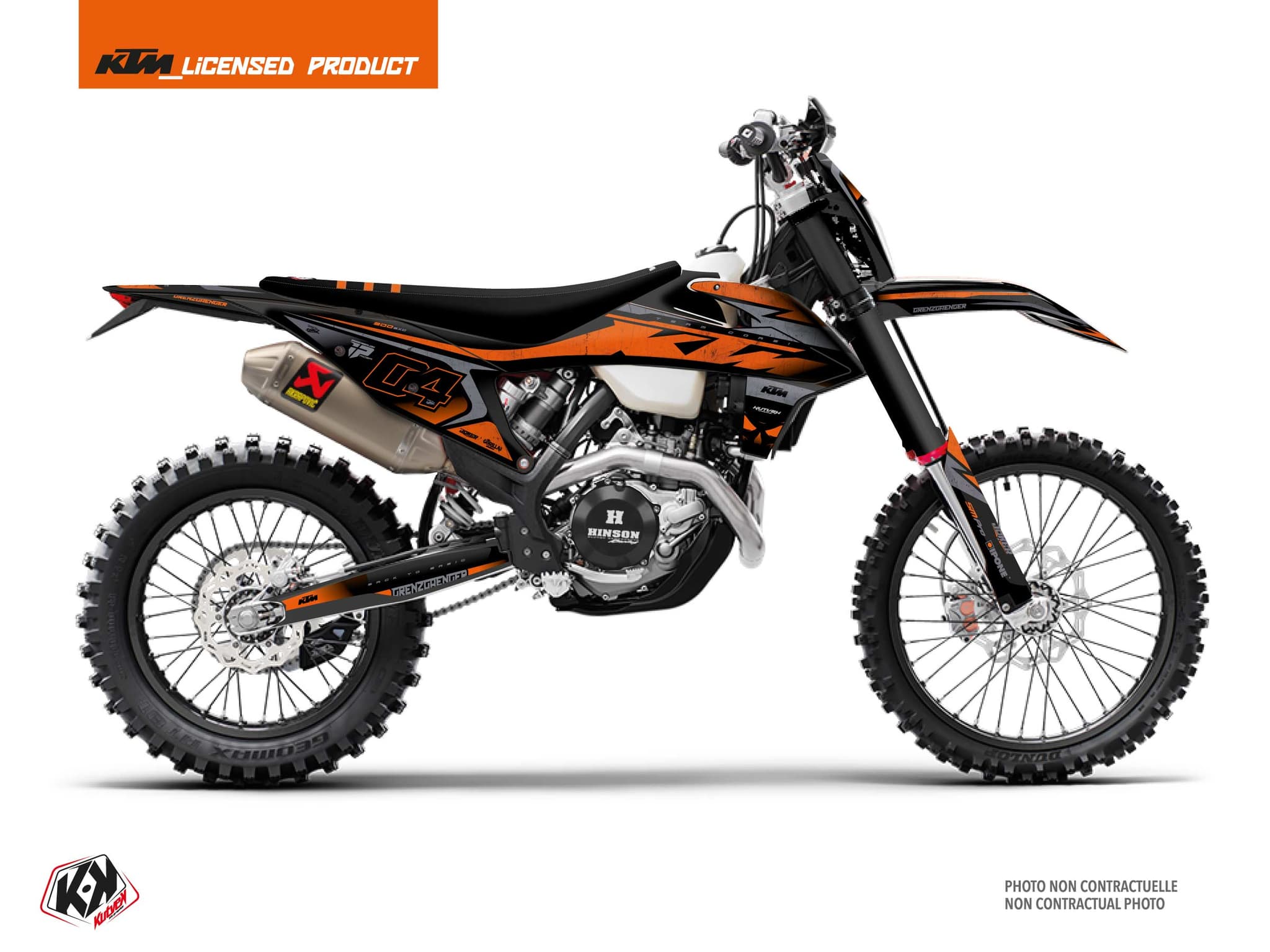 dirt bike ktm exc excf replica florian corsi gorilla black-orange graphic kit