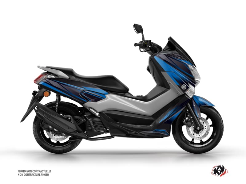 deko-set maxiscooter replica yamaha nmax 125 blau schwarz