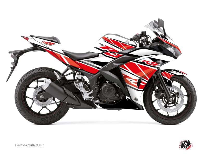 kit graphique moto yamaha r3 replica rouge | Yamaha | Kutvek