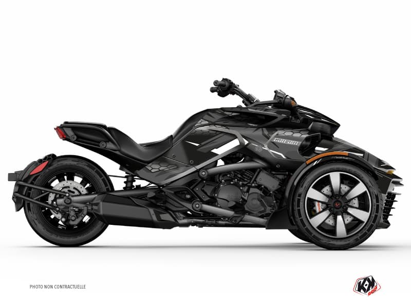 kit graphique replica noir-gris hybride can-am spyder f3
