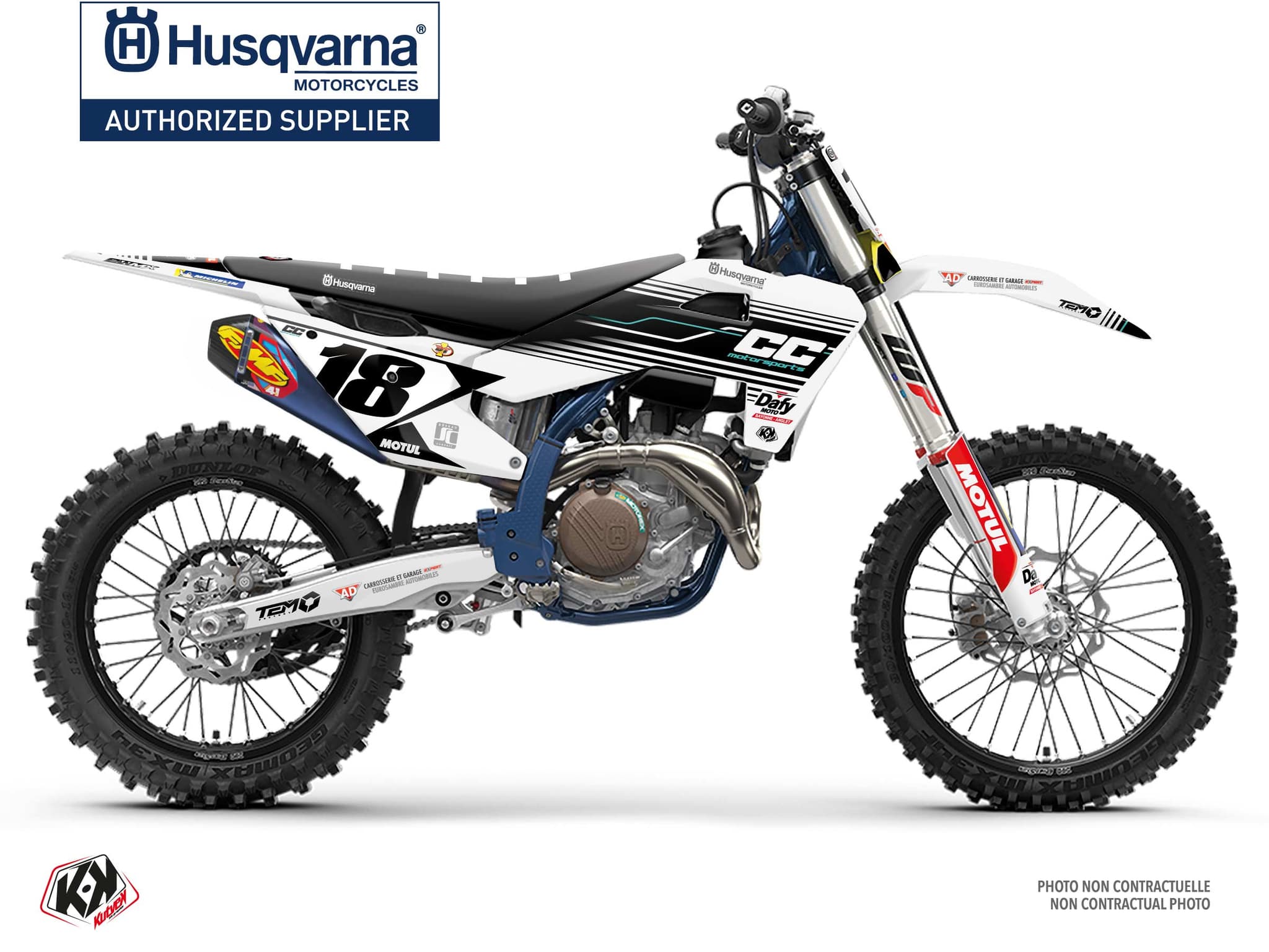 deko-set moto-cross husqvarna fc 450 replica team cc motorsport k25 replica