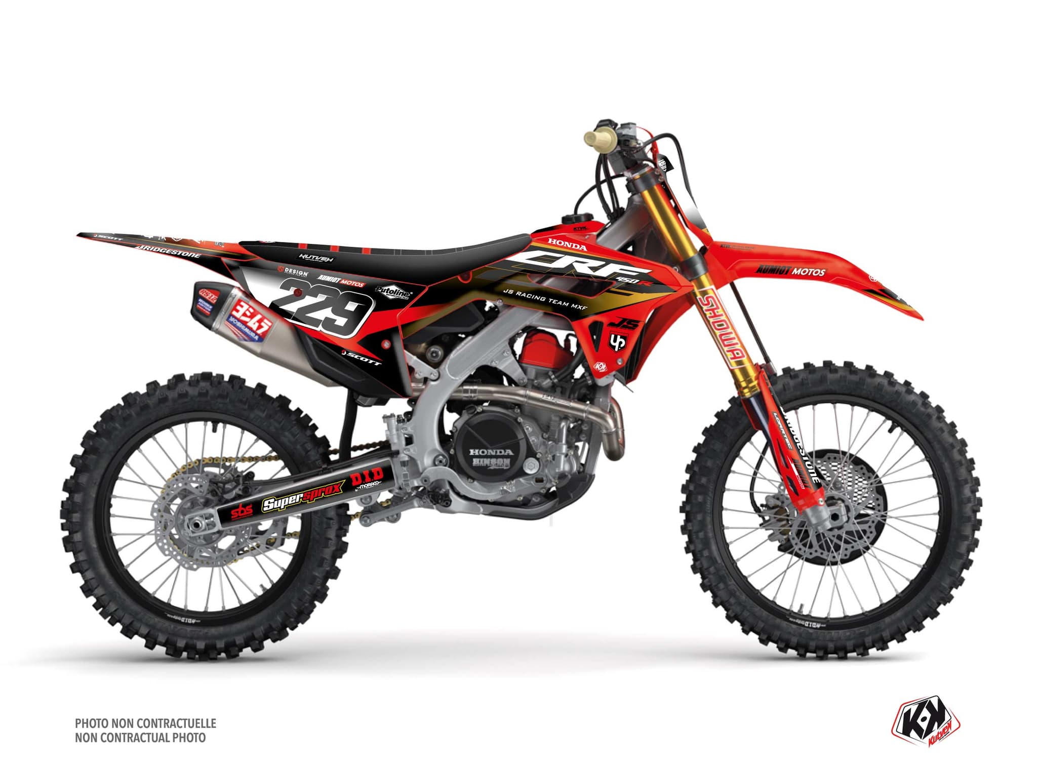 Kit Graphique motocross honda crf 450 r replica team js k24
