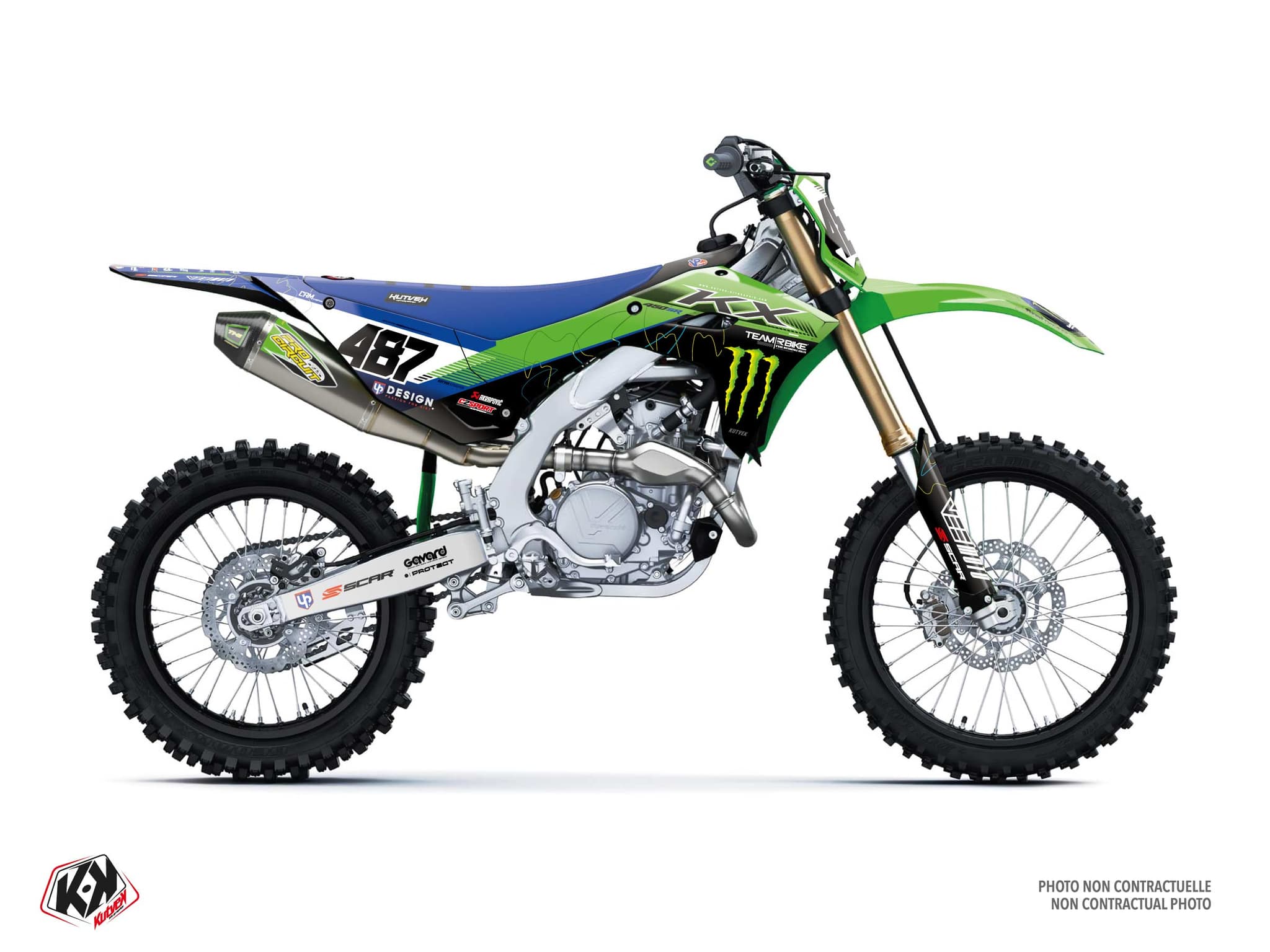 dirt bike kawasaki kx 450 f replica team rbike k25.2 graphic kit