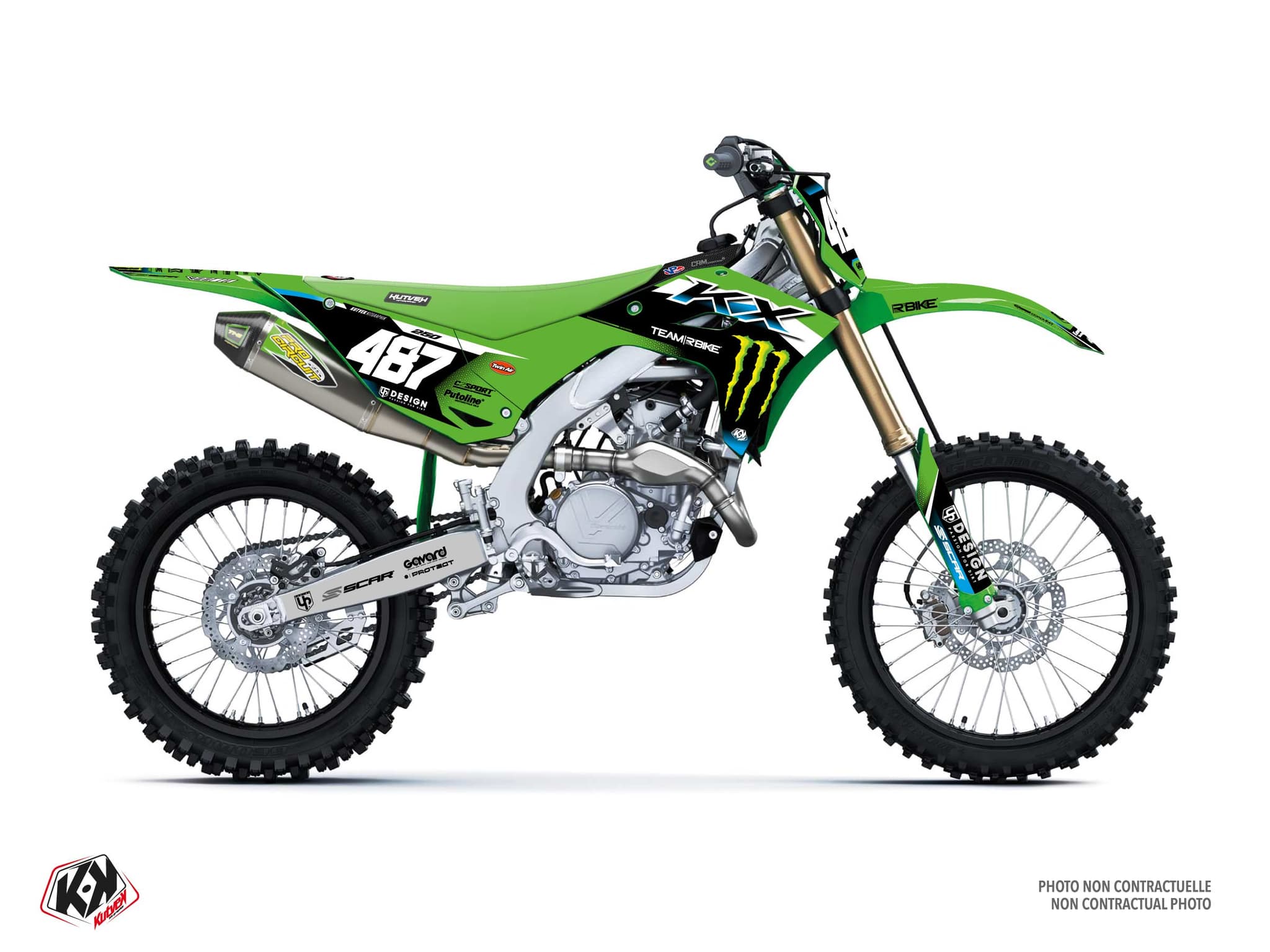 Kit graphique Motocross KAWASAKI KX 250 F REPLICA TEAM RBIKE