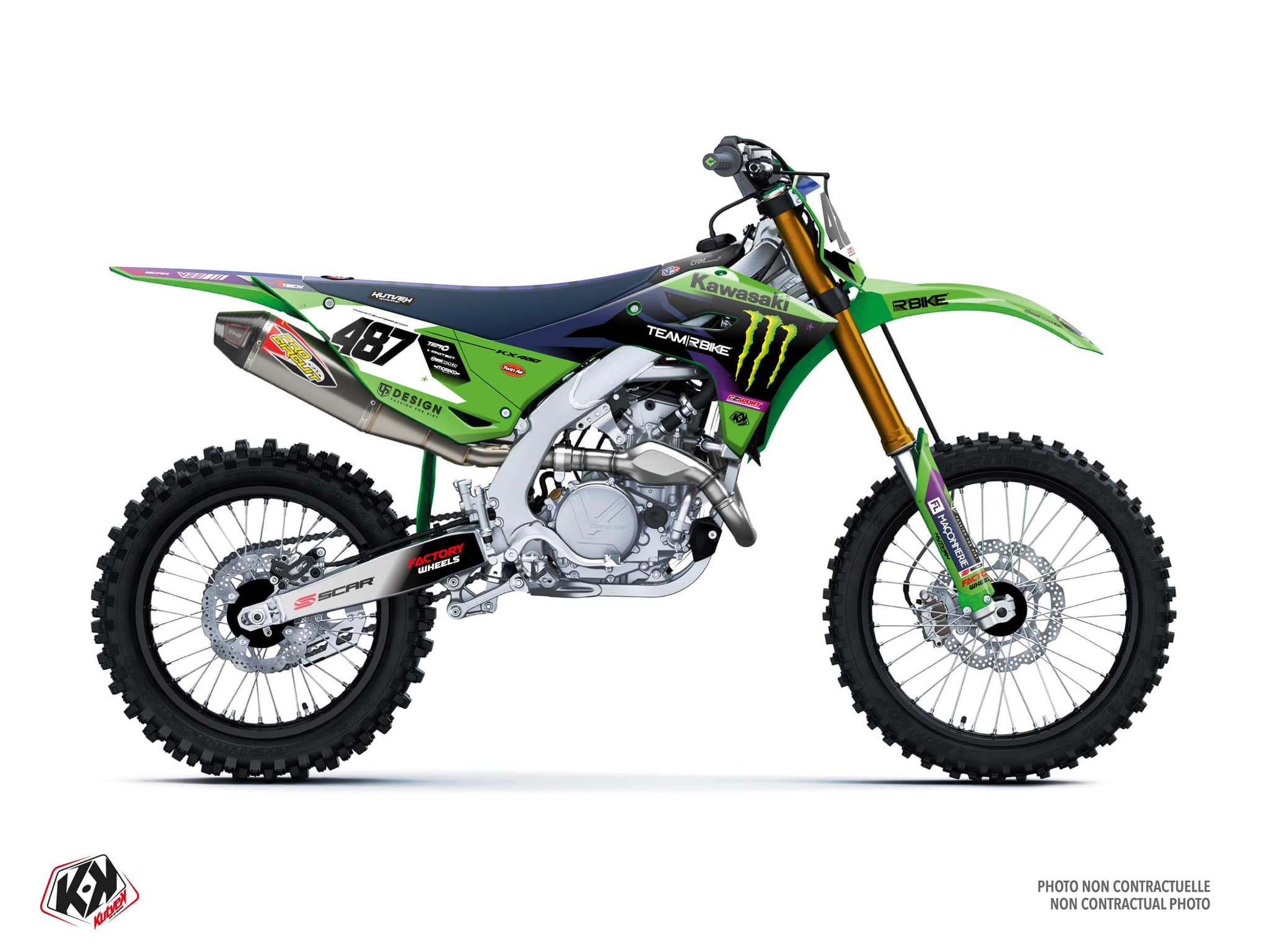 Graphic Kit Replica Team RBike K26.1 Dirt Bike Kawasaki KX 450 F
