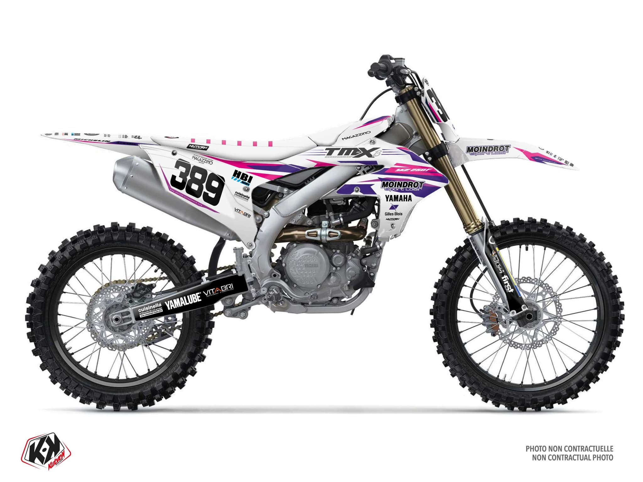 Dirt Bike YAMAHA YZ 450 F REPLICA TEAM TMX White graphic kit