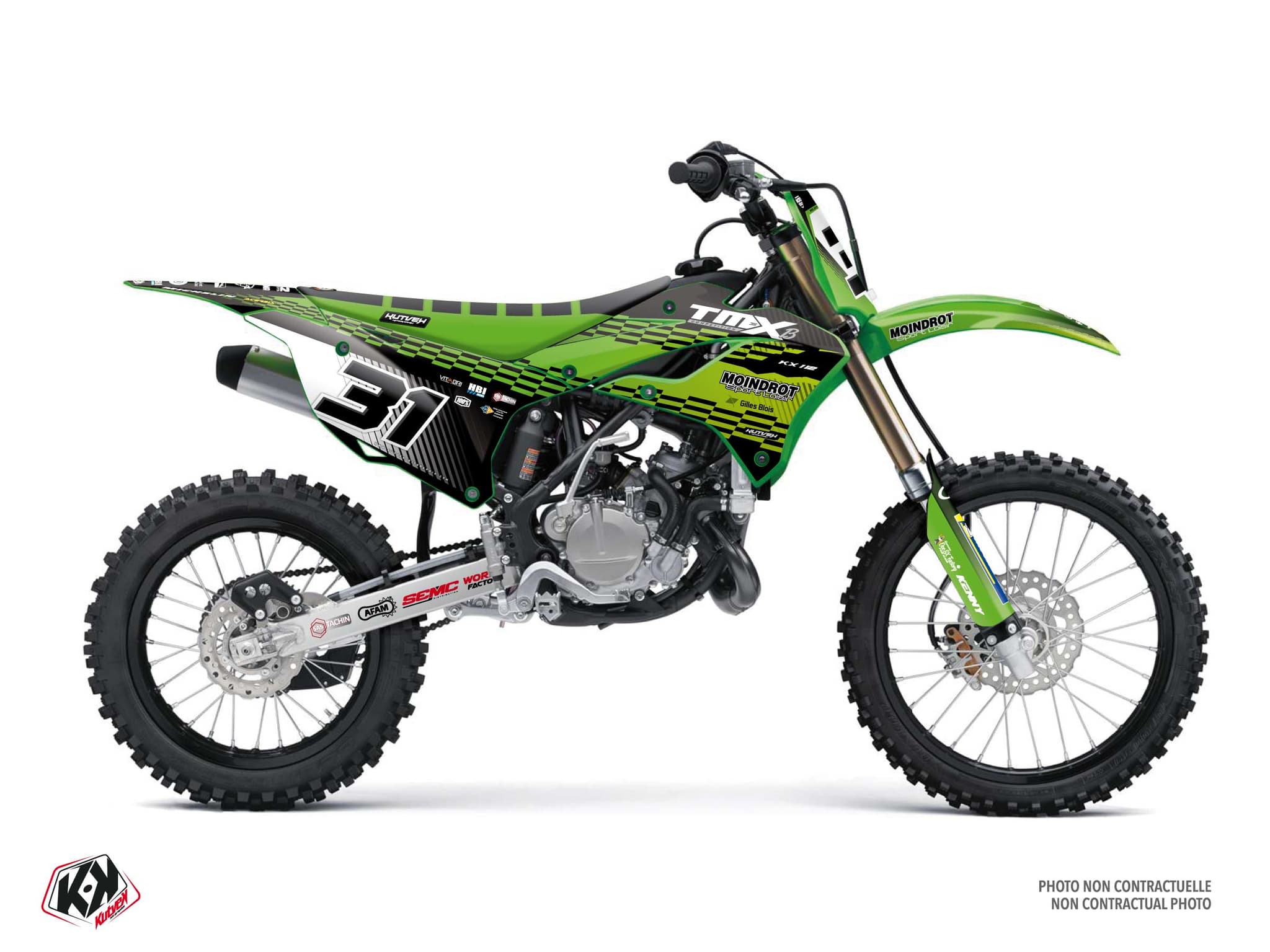 Kit graphique Motocross KAWASAKI KX 112 REPLICA TEAM TMX Vert