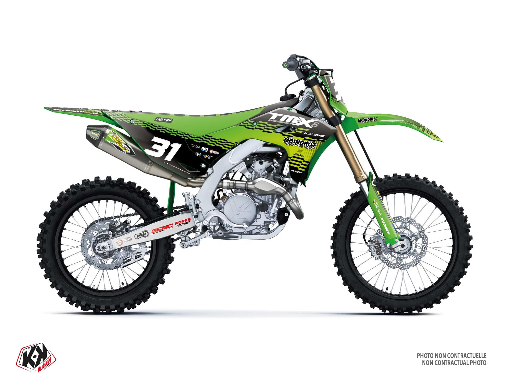 Kit graphique Motocross KAWASAKI KX 250 F REPLICA TEAM TMX Vert