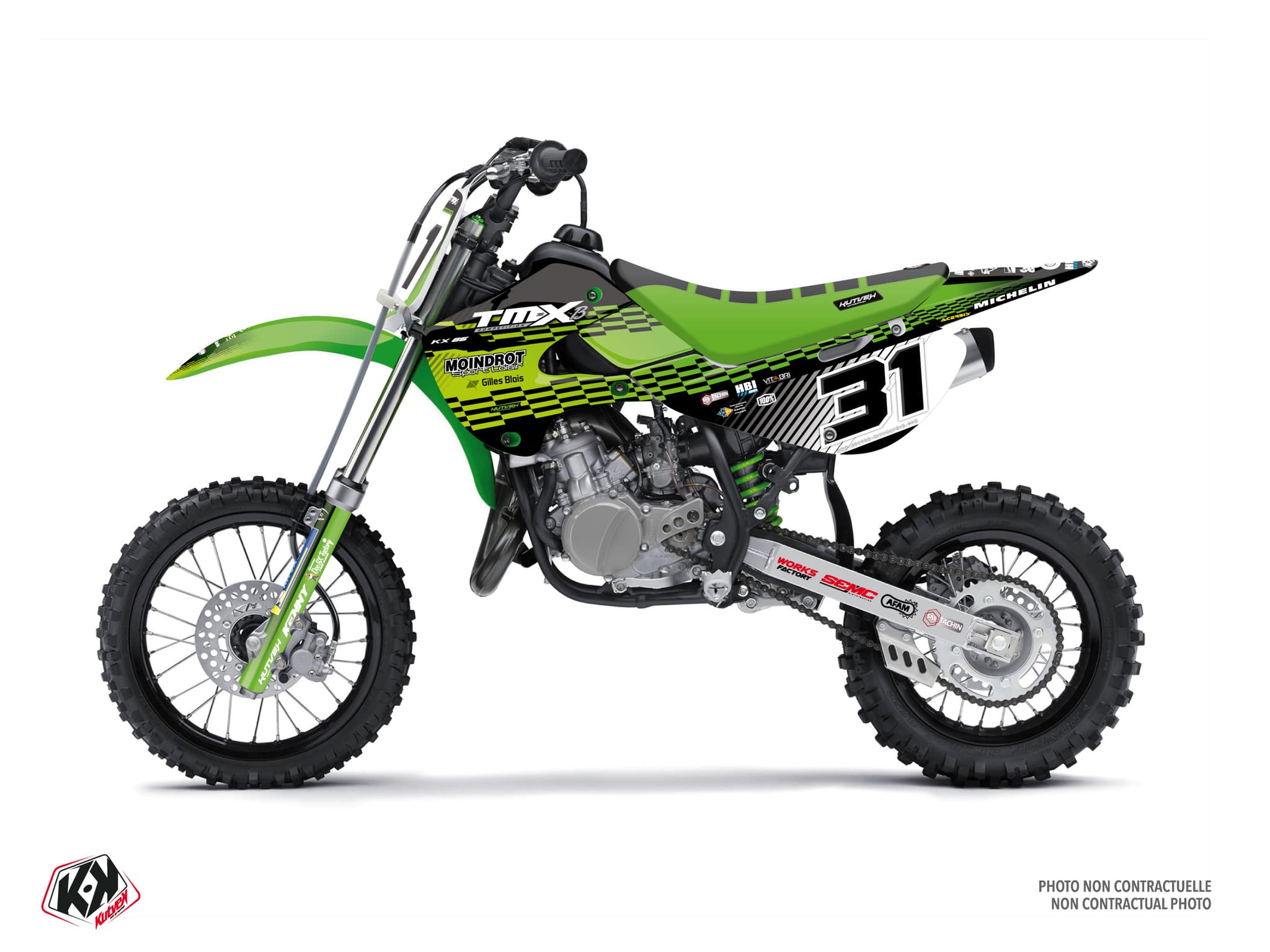 Kit graphique Motocross KAWASAKI KX 65 REPLICA TEAM TMX Vert
