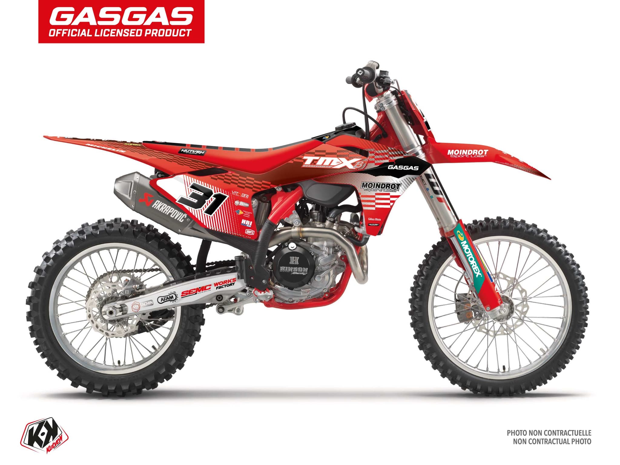 kit déco motocross gasgas mc 300 replica team tmx k25 rouge