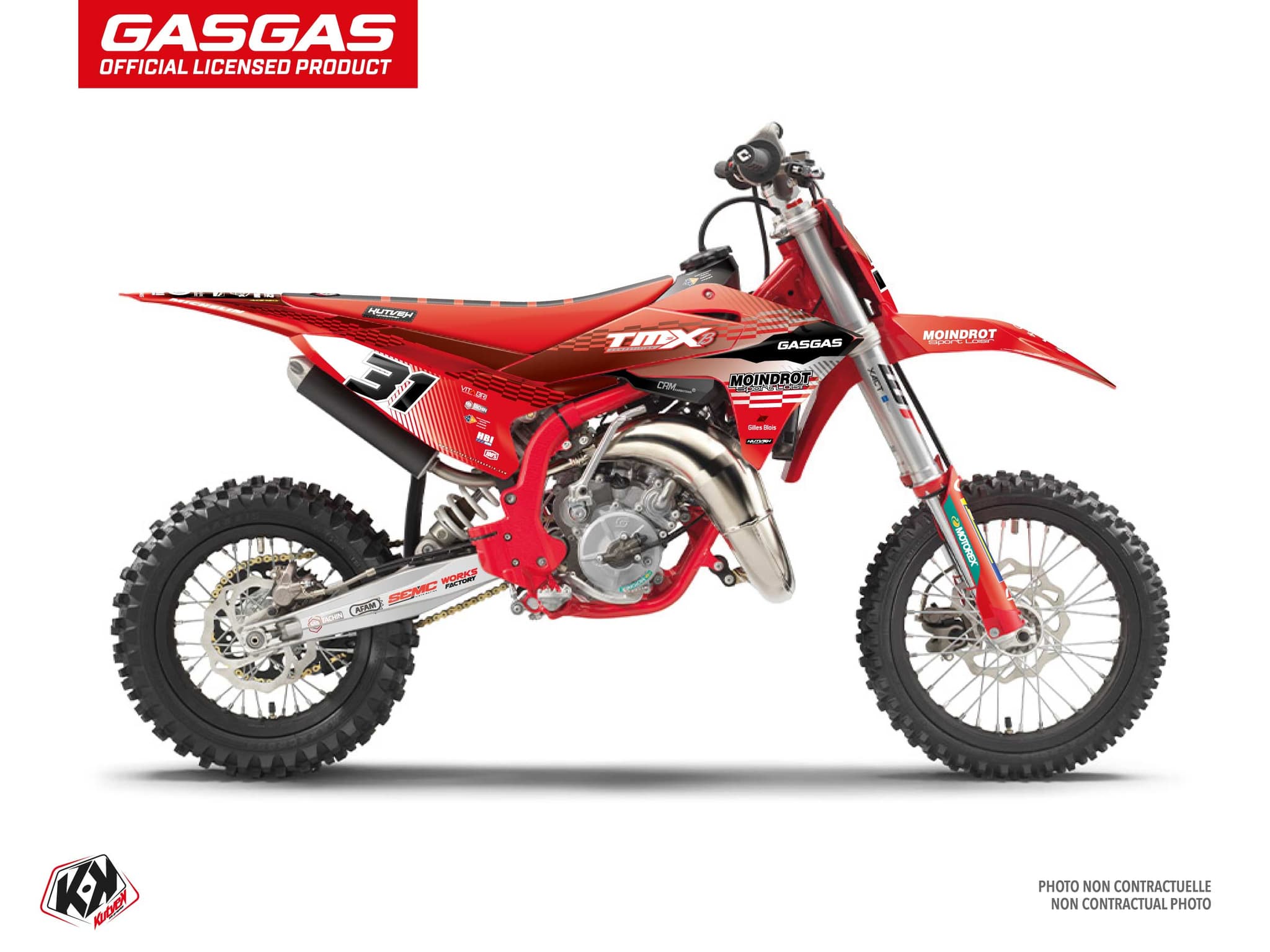 kit déco motocross gasgas mc 65 replica team tmx k25 rouge