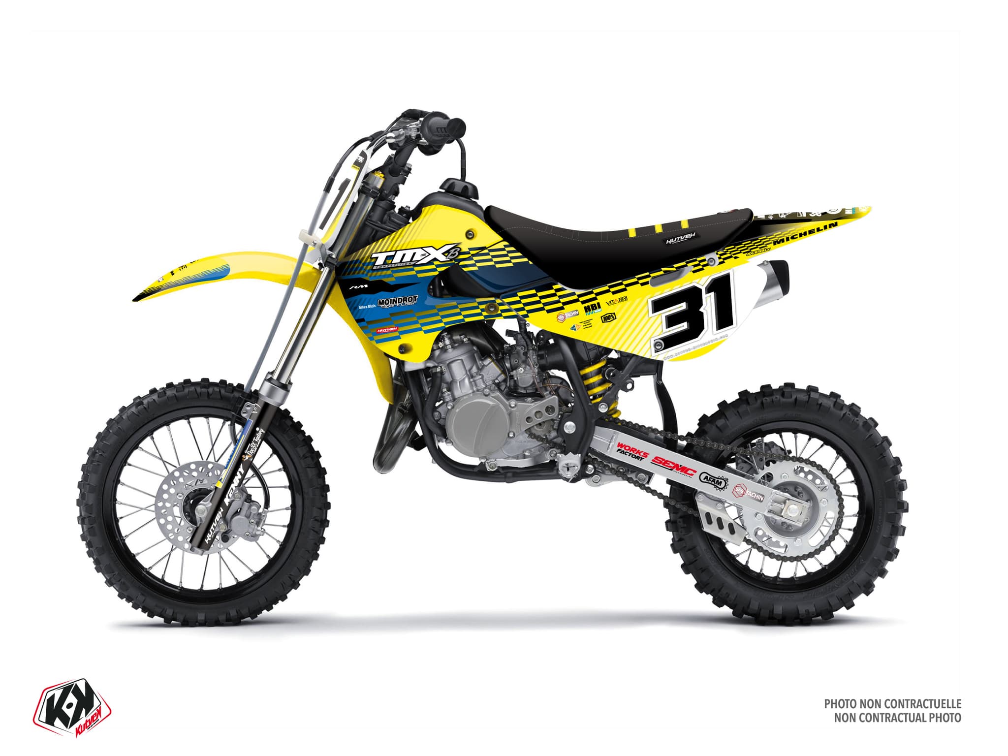 Kit graphique Motocross SUZUKI RM 65 REPLICA TEAM TMX Jaune