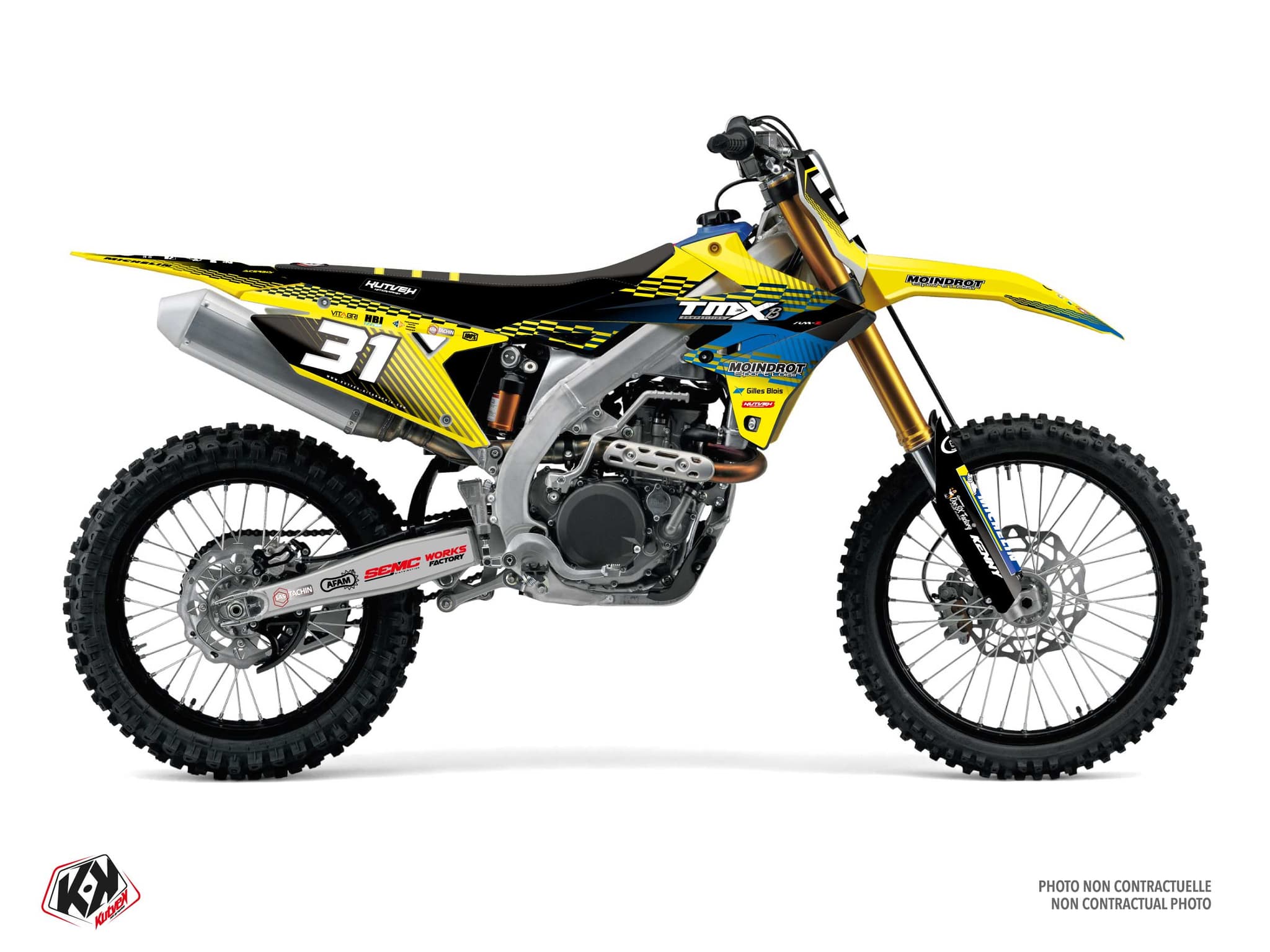 Kit graphique Motocross SUZUKI RM-Z 250 REPLICA TEAM TMX Jaune