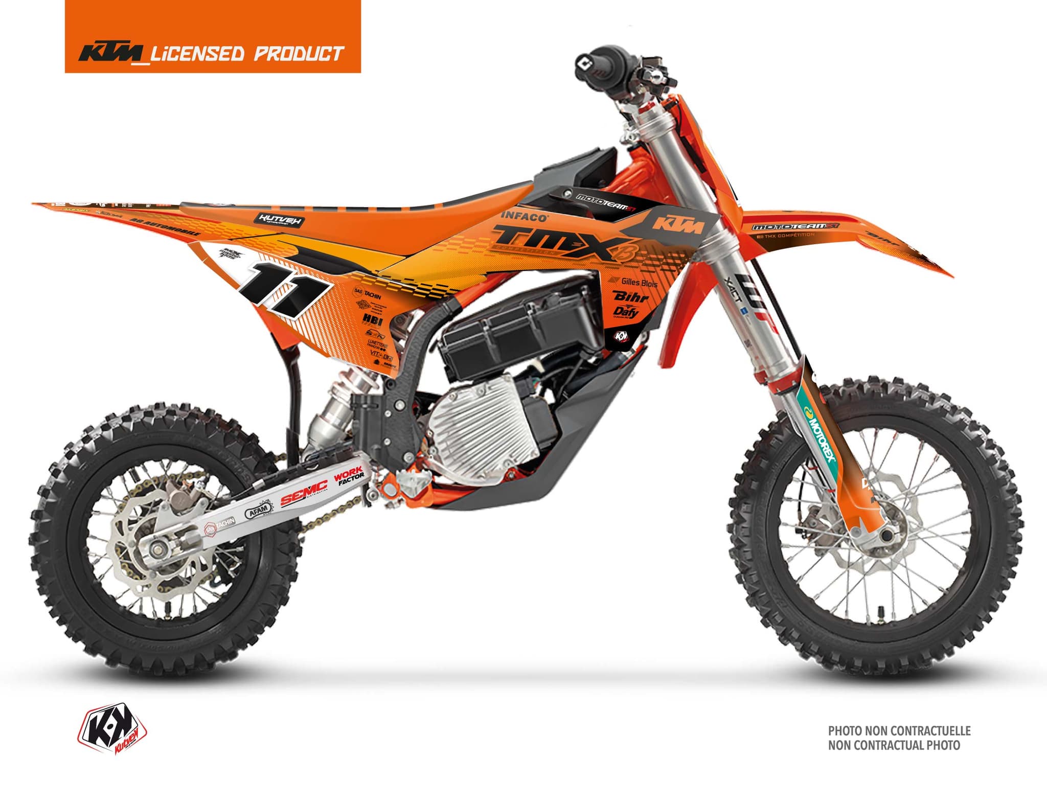 Dirt Bike KTM SX E 5 REPLICA TEAM TMX Orange graphic kit | SX-E 5 | Kutvek