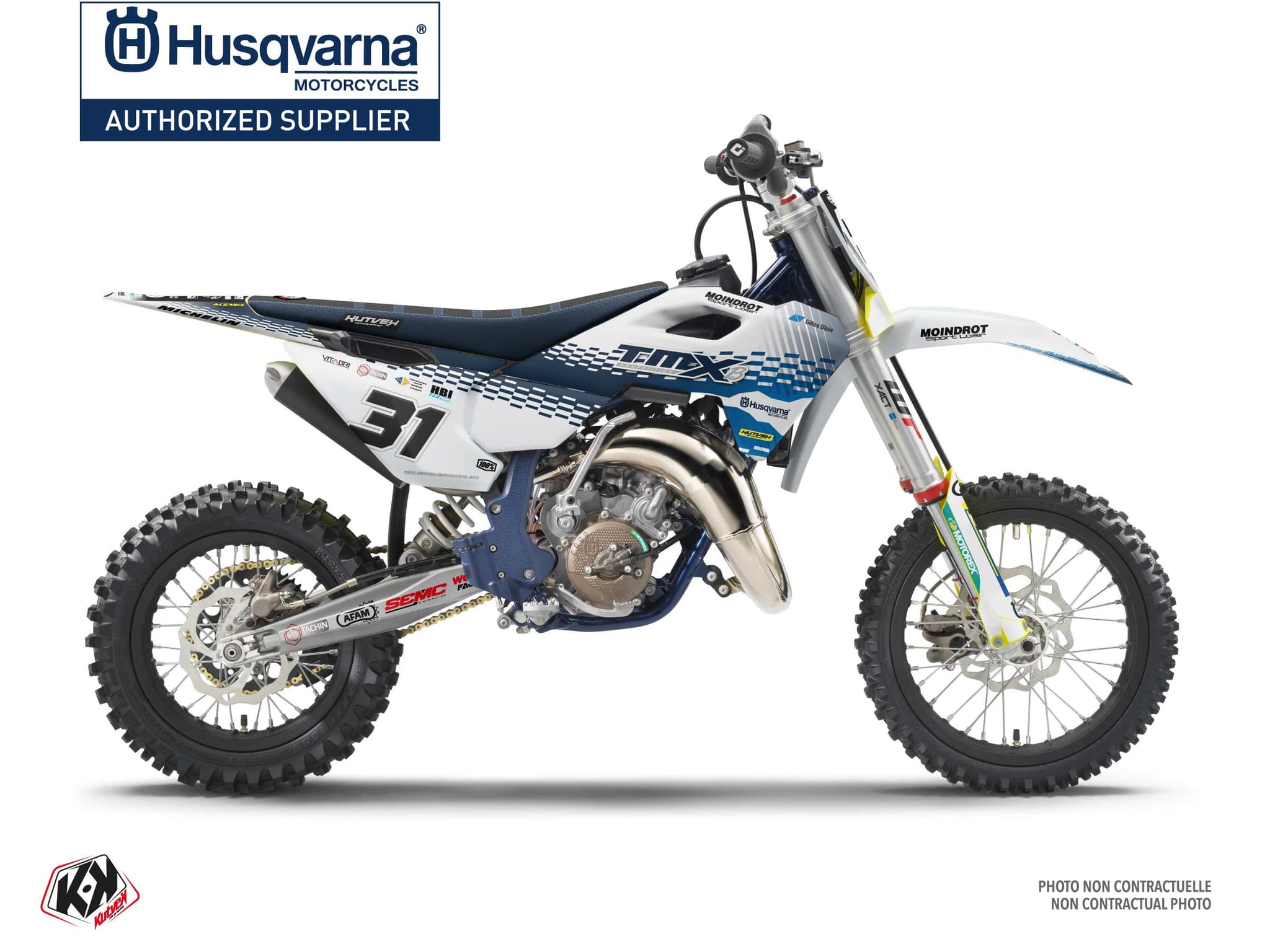 kit déco motocross husqvarna tc 65 replica team tmx k25 blanc